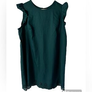 SHEIN Curve Midi Dress Eyelet Bottom Flutter Sleeves Kelly Green 1XL